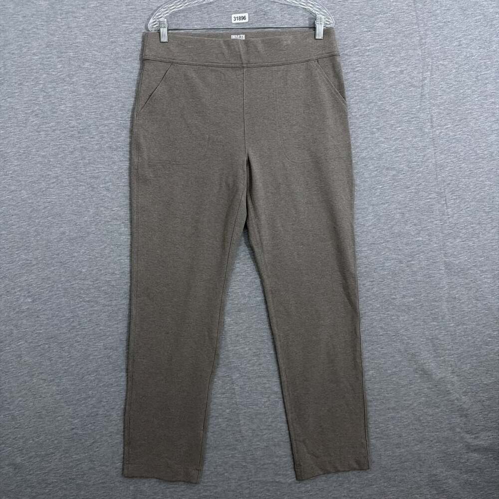 Duluth Trading Womens Large x 31 Gray NoGA Naturale Cotton Knit Straight Pants